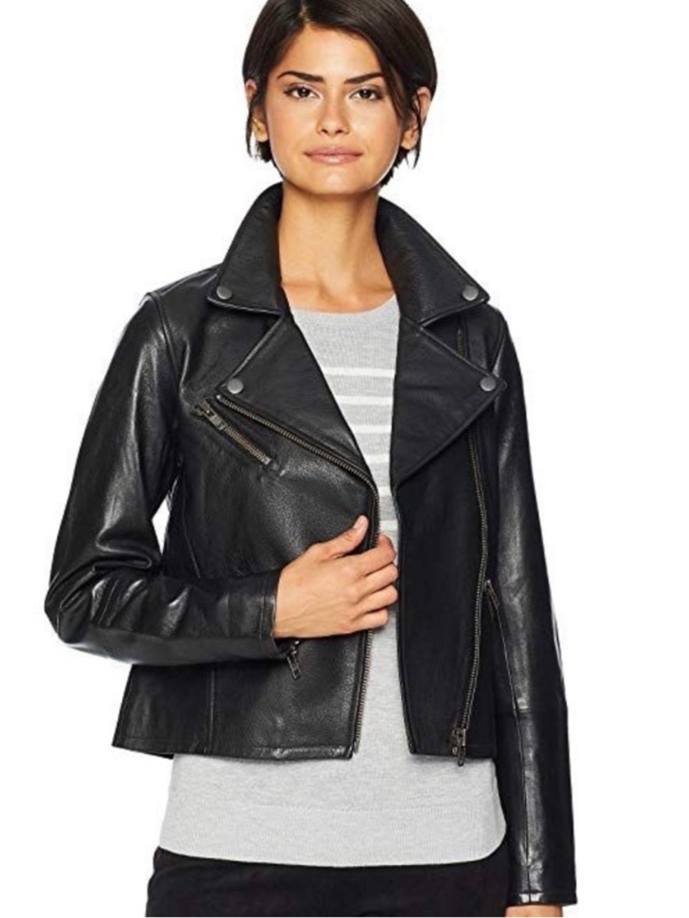 Michael Stars / Anthropologie Convertible Leather Moto Jacket